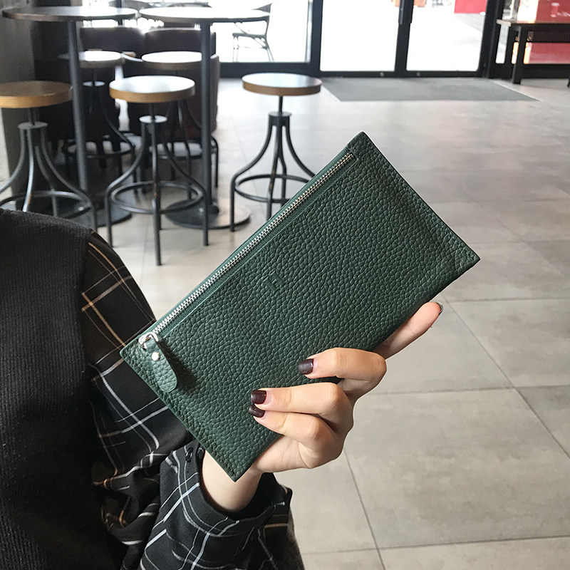 女2021新款小众设计感简约真皮钱包 伊布雅钱包