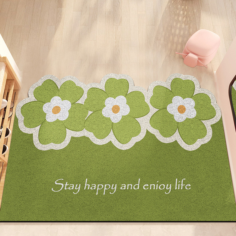 小清新花朵丝圈地垫入户门垫pvc可裁剪进户门脚垫家用玄关防滑垫,淘宝优惠券,粉丝福利购,淘宝优惠卷