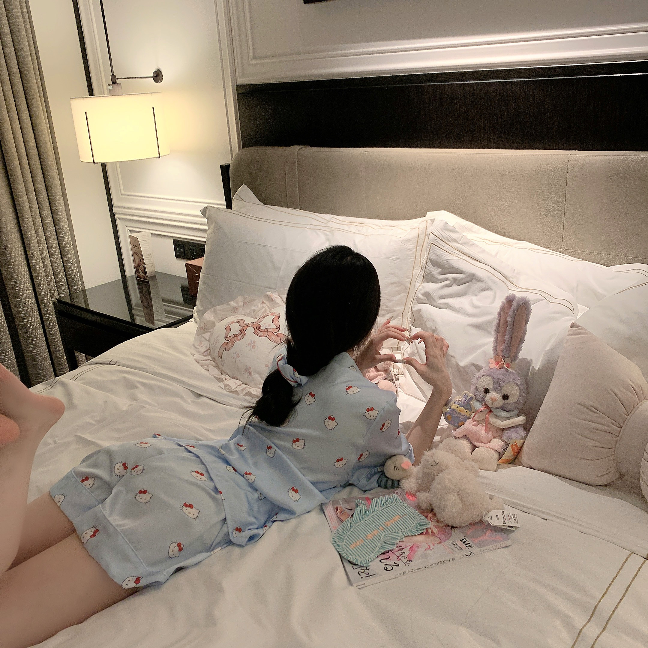 LaoLao酱「软心Kitty」短袖短裤夏日系睡衣套家居服少女可爱舒适-图2