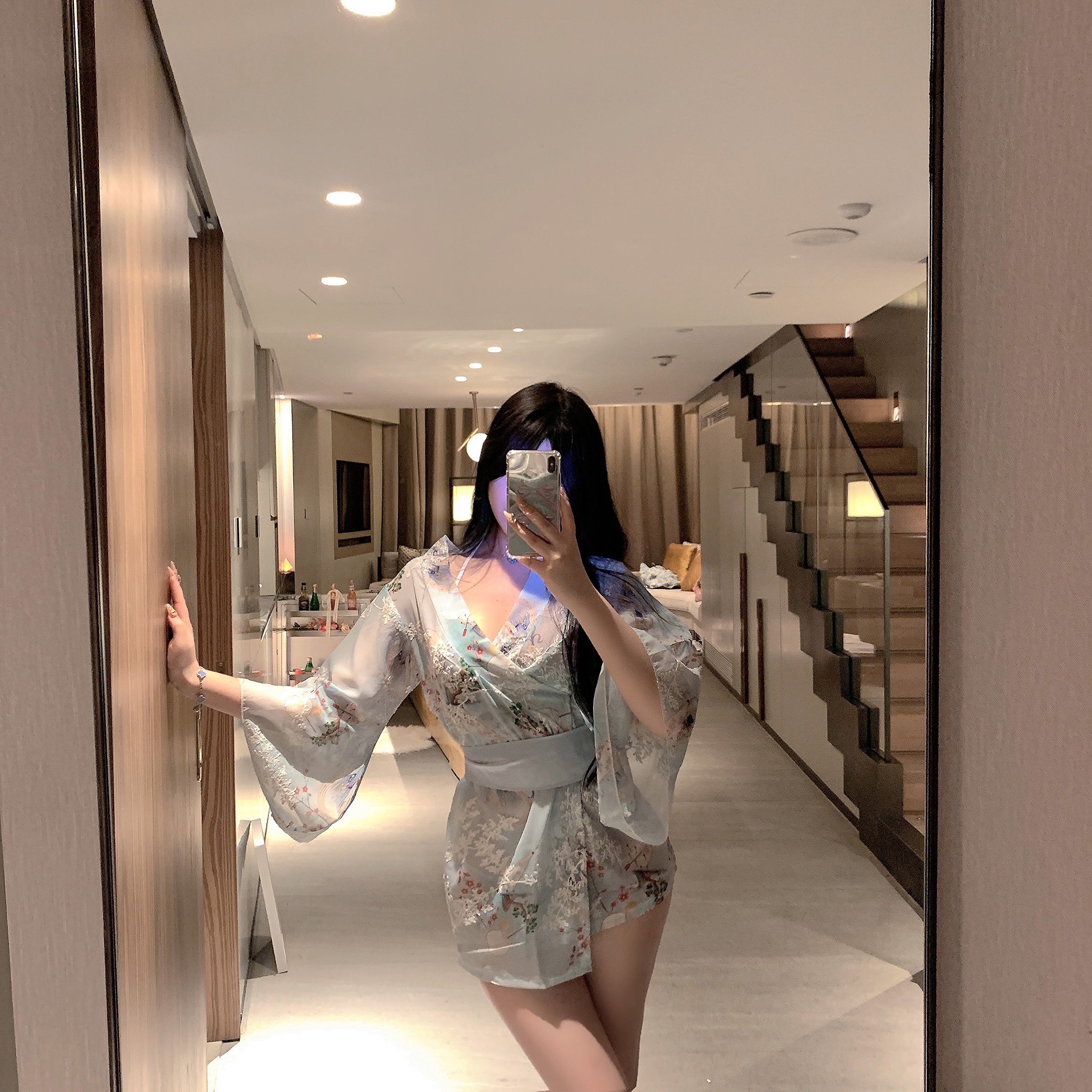 LaoLao酱「清冷美人」日式性感雪纺睡裙蝴蝶结睡袍纯欲私房和服,淘宝优惠券,粉丝福利购,淘宝优惠卷