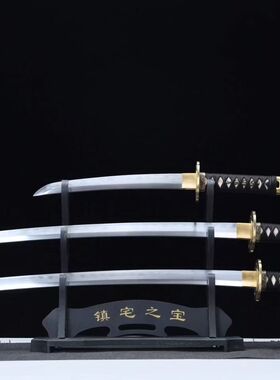 龙泉刀剑花纹钢武士刃太刀居合刀逆刃刀冷兵器烧刃手工锻打未开刃