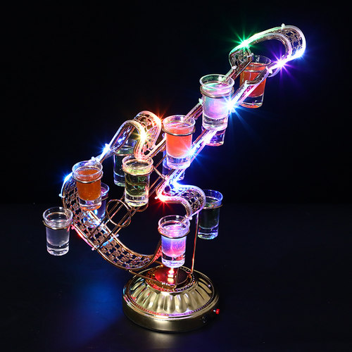 发光杯架创意个性酒吧吧台调酒师酒架心形鸡尾酒架子ktv子弹杯架 - 图0