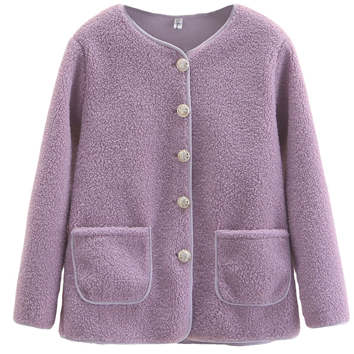 翠袖大码女装春秋季小香风羊羔毛外套女款胖mm皮毛一体棉服上衣潮 - 图3