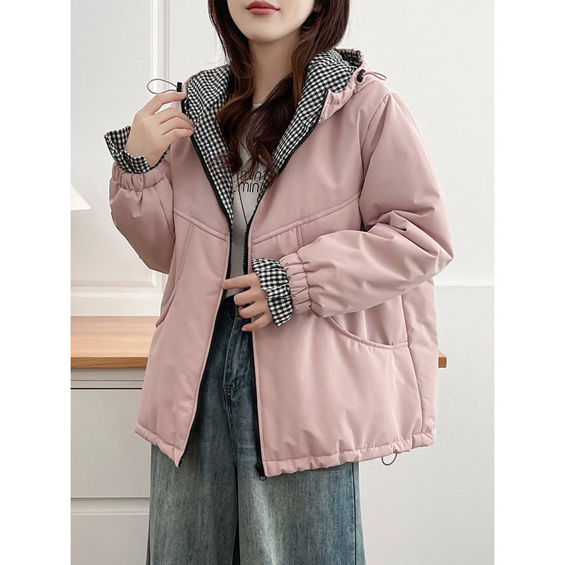 翠袖大码女装胖mm棉袄夹棉外套女2025新款秋冬季加厚棉服连帽棉衣,淘宝优惠券,粉丝福利购,淘宝优惠卷