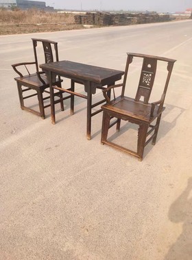 民俗老物件怀旧老家具桌椅中堂一套复古桌椅摆件影视道具农家乐