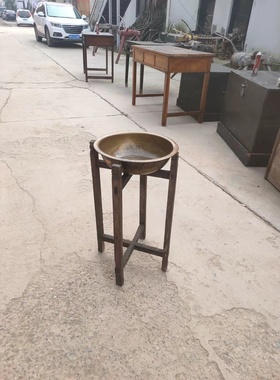 民俗老物件老洗脸盆架老脸盆架子民间老旧货婚庆喜事用具怀旧收藏