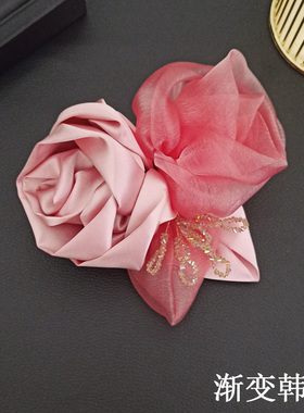 胸花胸针女高档轻奢时尚布艺花朵别针衣服装饰绢纱古风百搭配饰品