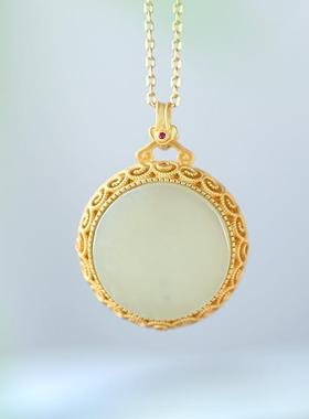 S925纯银和田玉香囊项链女可打开