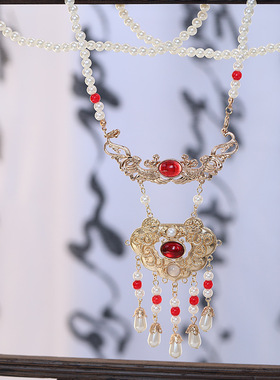 双牌璎珞项链｜汉服珍珠配饰