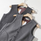 Middle-aged and elderly velvet warm business commuting vest and waistcoat