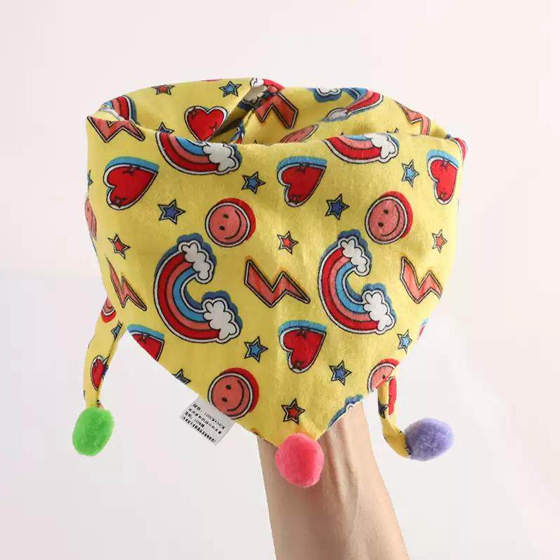 儿童围巾秋冬季双层口水巾宝宝三角巾男女童可爱韩版婴儿保暖围脖