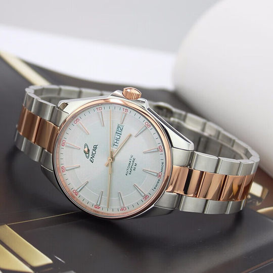 Enicar英纳格手表男蓝牌系列间金商务自动机械腕表168/50/355GKA