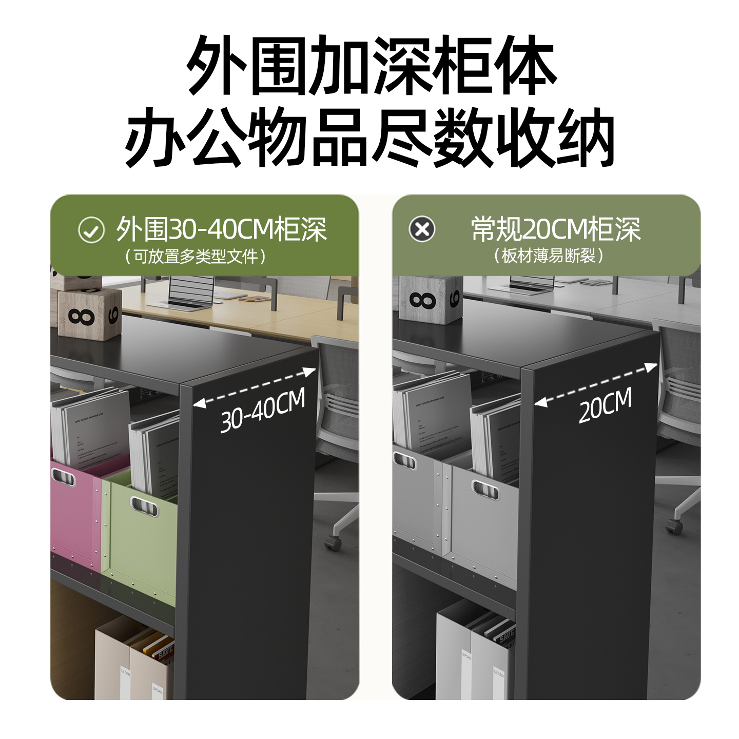 办公室隔断木艺屏风装饰双面组合简约矮柜工位遮挡书架置物架落地 - 图3