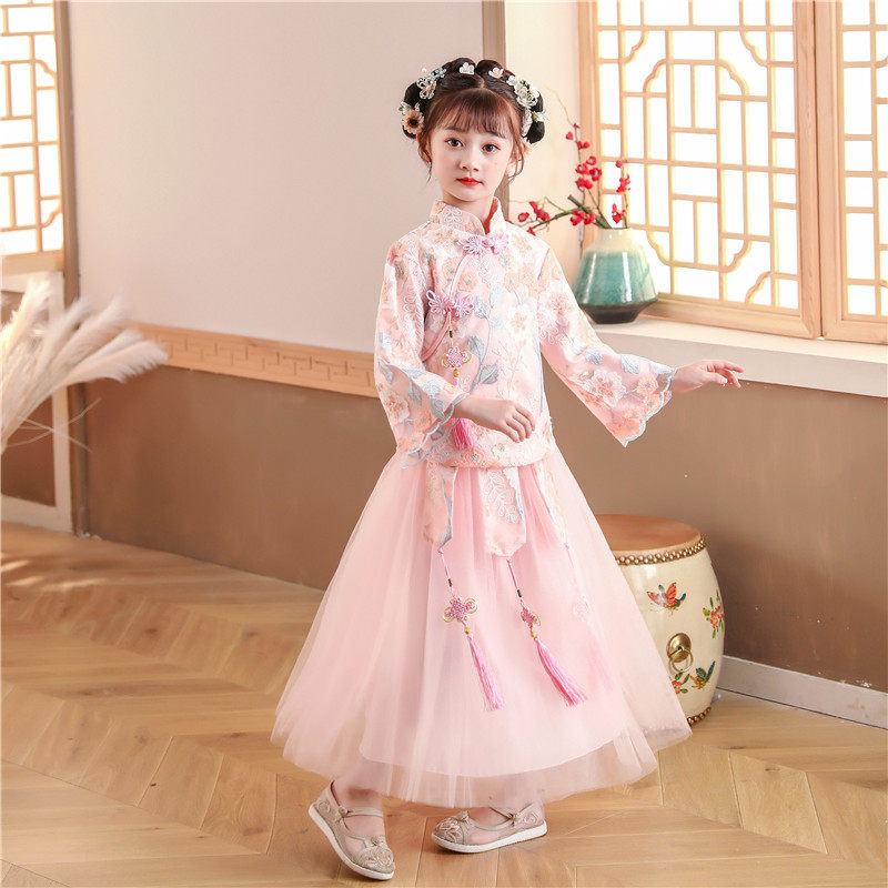 儿童小女孩秋季汉服中国风公主裙 汐沚民族服装/舞台装