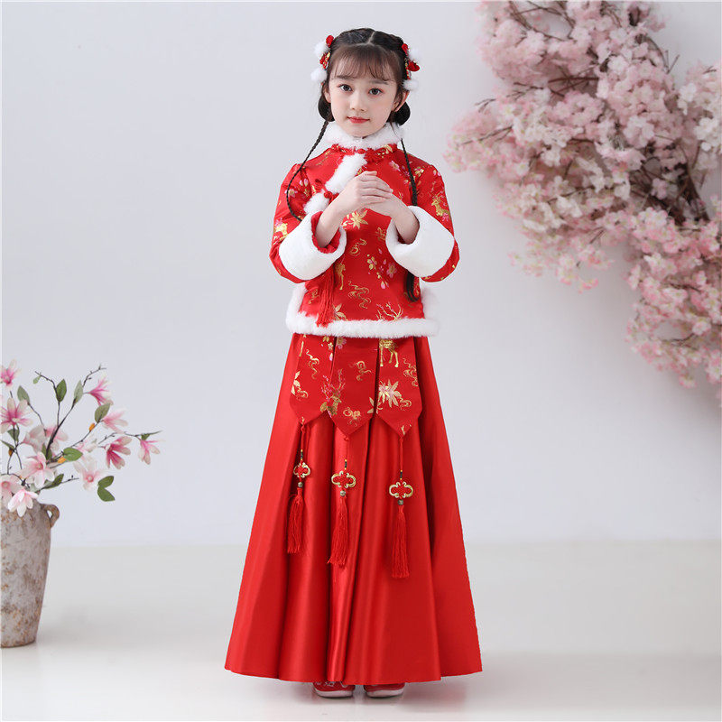 新款儿童唐装女童中国风汉服公主裙 汐沚上衣