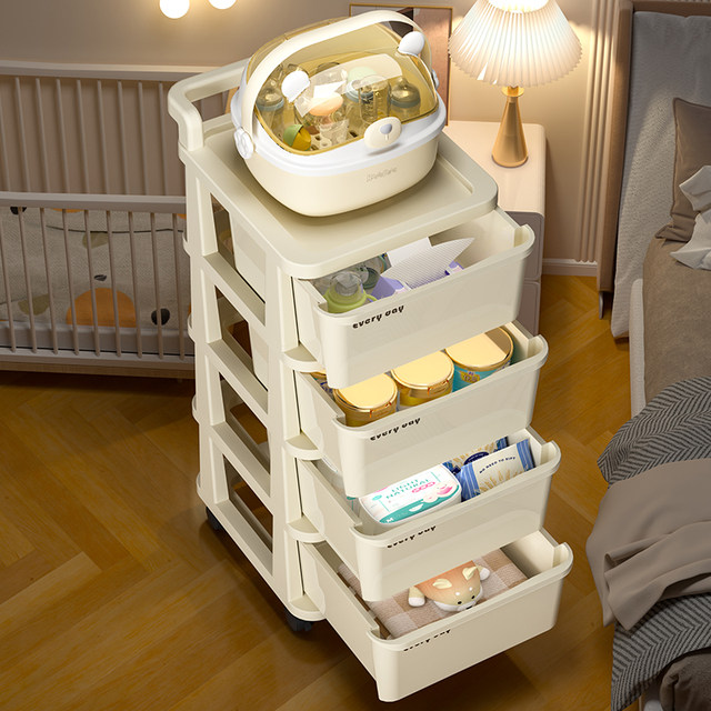 Trolley snacks storage rack baby supplies storage cabinet