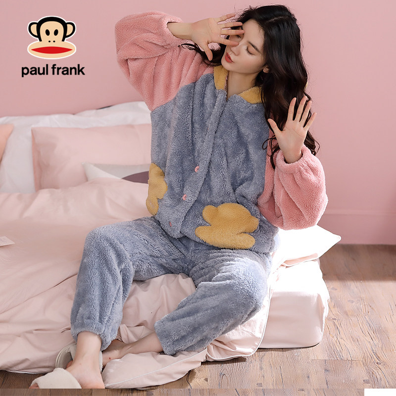大嘴猴春秋季连体卡通珊瑚绒睡衣 希芙诗睡衣/家居服套装