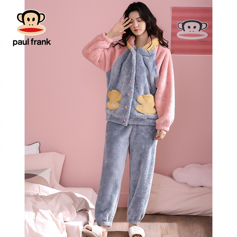 大嘴猴春秋季连体卡通珊瑚绒睡衣 希芙诗睡衣/家居服套装