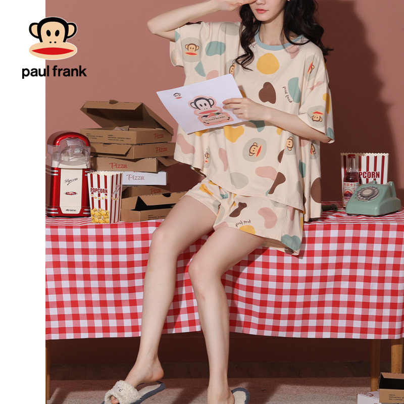 大嘴猴夏季纯棉套头短袖日系睡衣 希芙诗睡衣/家居服套装