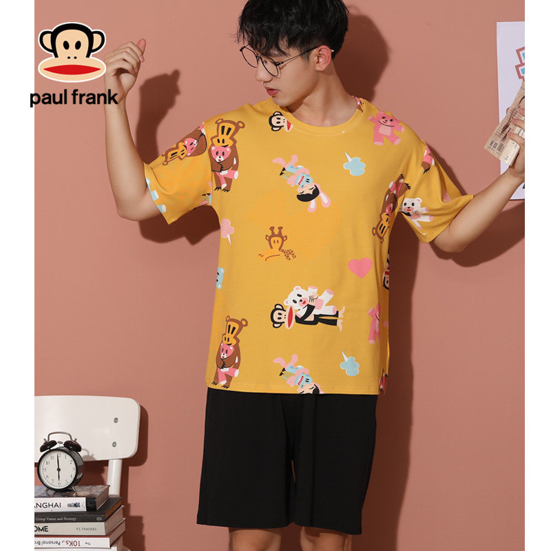 大嘴猴情侣夏季纯棉短袖卡通睡裙 希芙诗睡衣/家居服套装