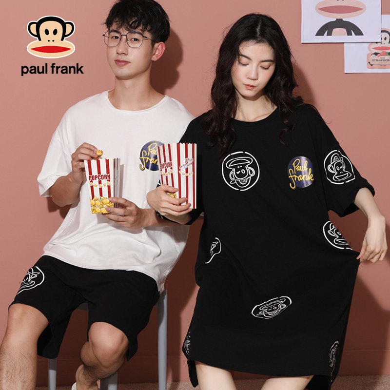 大嘴猴情侣夏季纯棉短袖卡通睡裙 希芙诗睡衣/家居服套装