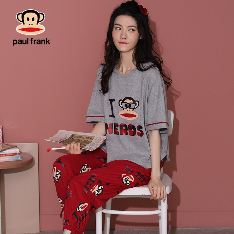 大嘴猴夏纯棉薄款短袖卡通睡衣 希芙诗睡衣/家居服套装