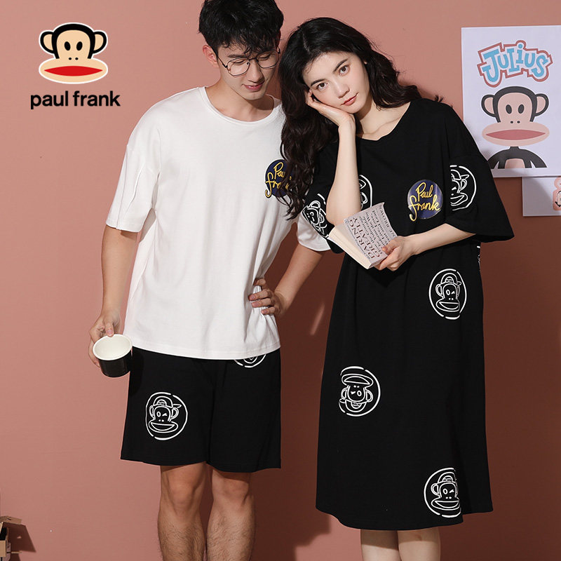 大嘴猴情侣夏季纯棉短袖卡通睡裙 希芙诗睡衣/家居服套装