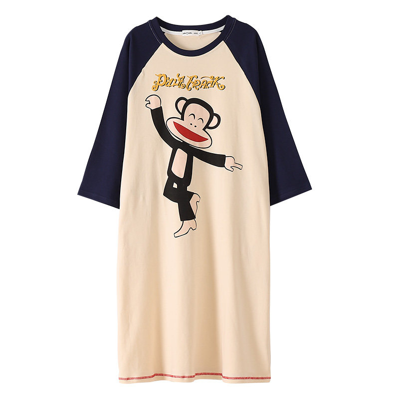 大嘴猴睡裙春秋季2020年纯棉睡衣 希芙诗睡裙