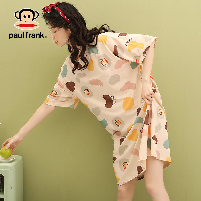 大嘴猴睡裙女士短袖纯棉宽松中裙子 希芙诗睡裙