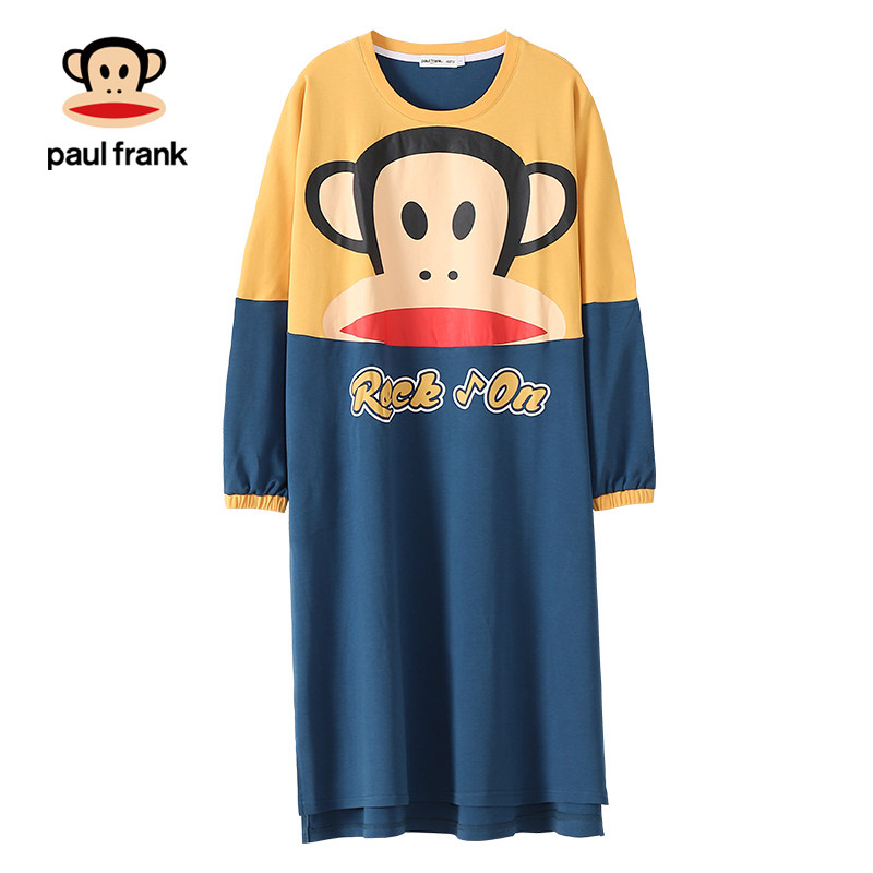 大嘴猴长袖纯棉春秋长款可爱睡裙 希芙诗睡裙