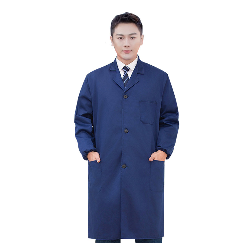 蓝兰大褂工作服搬运服劳保服装罩衣防尘印字定制仓库物流耐磨长款