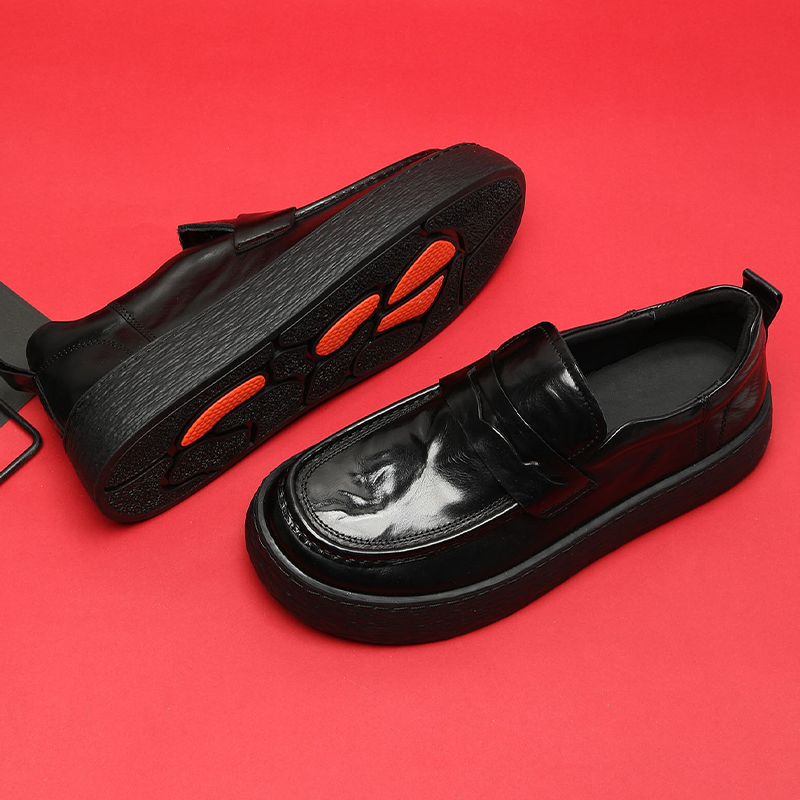 VIFIRFAR休闲皮鞋男款2025新款牛皮一脚蹬厚底真皮男鞋宽头乐福鞋,淘宝优惠券,粉丝福利购,淘宝优惠卷