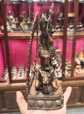 阎魔敌/却甲/地狱主/俱誓法王/阎罗王/阎魔护法/曲杰23cm紫铜佛像