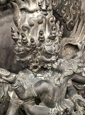 ‌黑鲁嘎/嘿噜嘎/黑如迦/Heruka/56cm尼泊尔纯手工老佛像