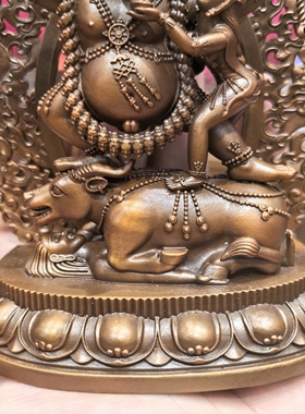 阎魔敌/却甲/地狱主/俱誓法王/阎罗王/阎魔护法/曲杰12cm红铜佛像