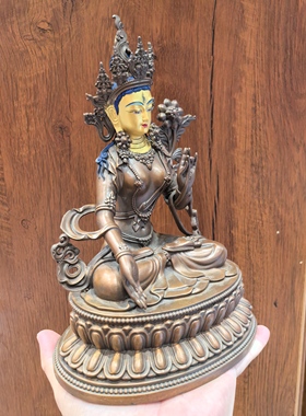 白度母/白度姆/度母/度姆/度母菩萨/23cm红铜佛像梵天供奉摆件