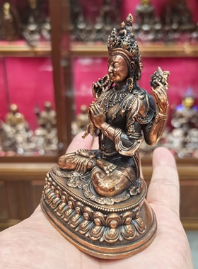 四臂观音/奇木格/结热兹恰协哇/10cm紫铜佛像摆件寺庙供奉工艺品