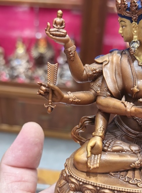 尊胜佛母/朗觉玛/南间玛/12cm紫铜佛像梵天佛堂供奉摆件