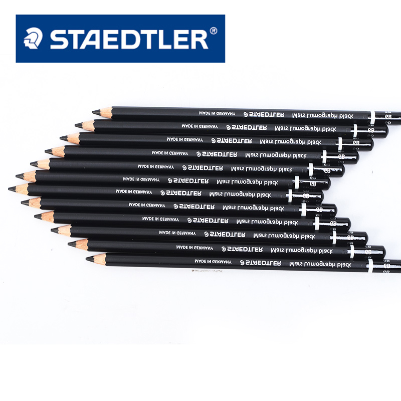 德国施德楼STAEDTLER 100B黑杆素描铅笔专业书写铅笔HB/2B/4B/6B/8B炭画铅笔 - 图1