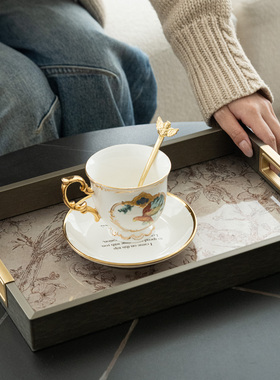 复古新中式雀语长方收纳托盘摆件