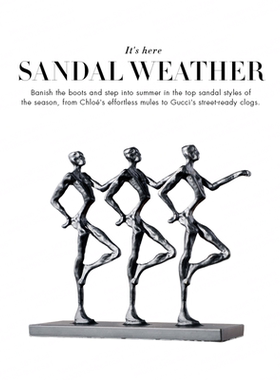 样板房铁艺人物组合摆台桌面装饰