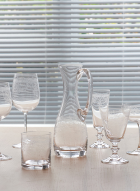 雕花水晶玻璃红酒高脚杯香槟杯