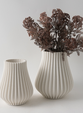 新中式侘寂风3D打印陶瓷艺术花瓶