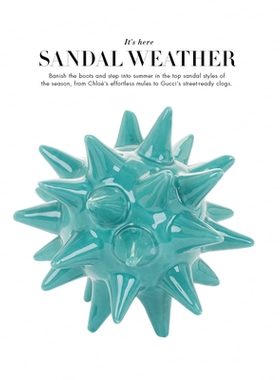 新古典风陶瓷海胆艺术品家居装饰