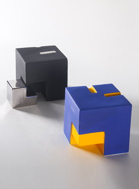 现代简约陶瓷几何积木魔方摆件北欧样板间儿童房售楼处酒店装饰品