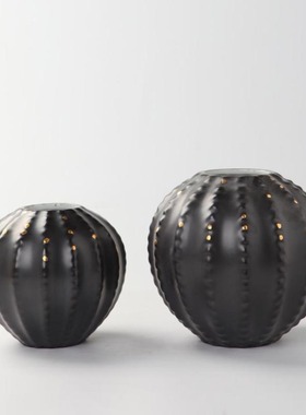 简约圆球形白色花器摆件花瓶装饰