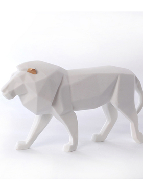 几何风狐狸狮子小熊儿童房摆件