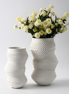 3D打印陶瓷白色花瓶摆件花器装饰