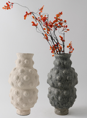 复古中式侘寂风陶瓷葫芦花瓶摆件