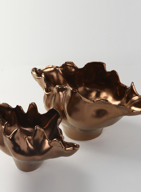 中式风样板间陶瓷花盆异形摆件